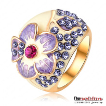 3 Colors Enamel Flower Women Finger Ring Bague (Ri-HQ0015)